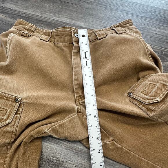 Duluth Trading Co Tan Mens 33x31 Fire Hose Relaxed Fit Duck‎ Canvas Cargo Pants - Picture 12 of 14